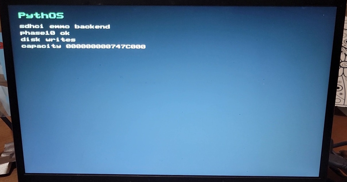 Second physical PythOS SDHCI eMMC backend acceptance frame