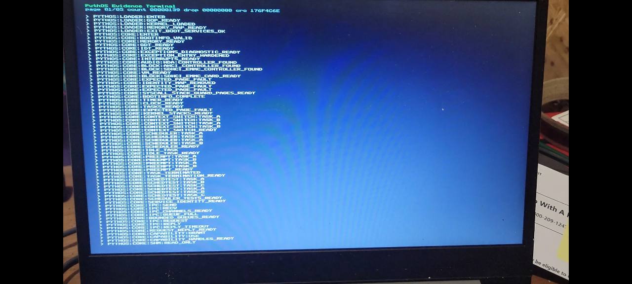 PythOS evidence terminal page 1 of 5